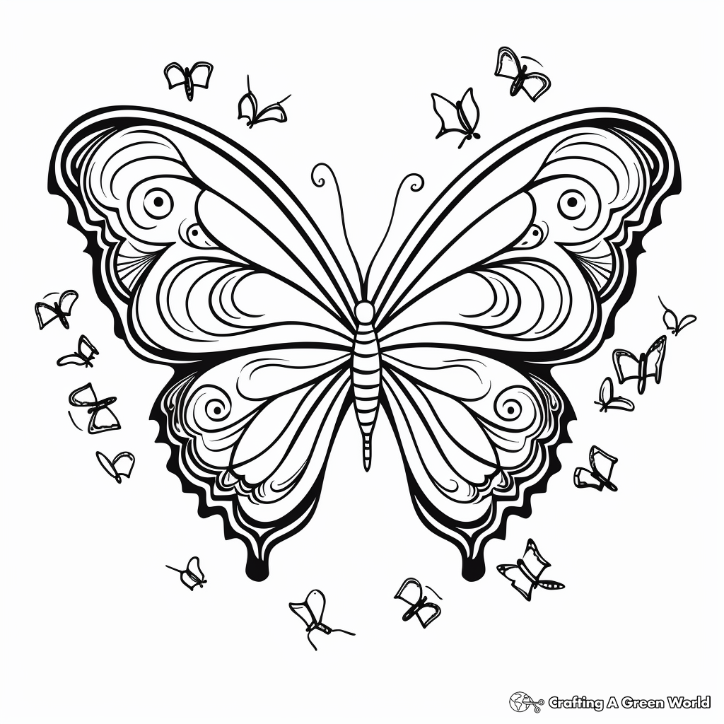 Heart Butterfly Life Cycle Coloring Pages 1