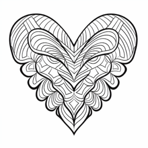 Heart Butterfly with Chevron Patterns Coloring Pages 2