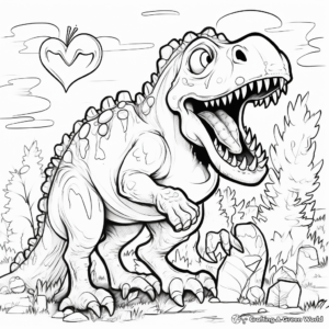 Heart-Pounding T Rex Chase Coloring Pages 2