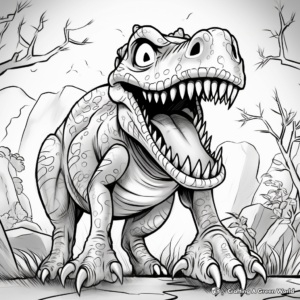 Heart-Pounding T Rex Chase Coloring Pages 4