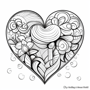 Heart Shape Coloring Pages for Valentine's Day 3