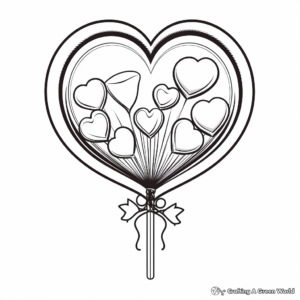 Heart-Shaped Lollipop Coloring Pages for Valentine's Day 2
