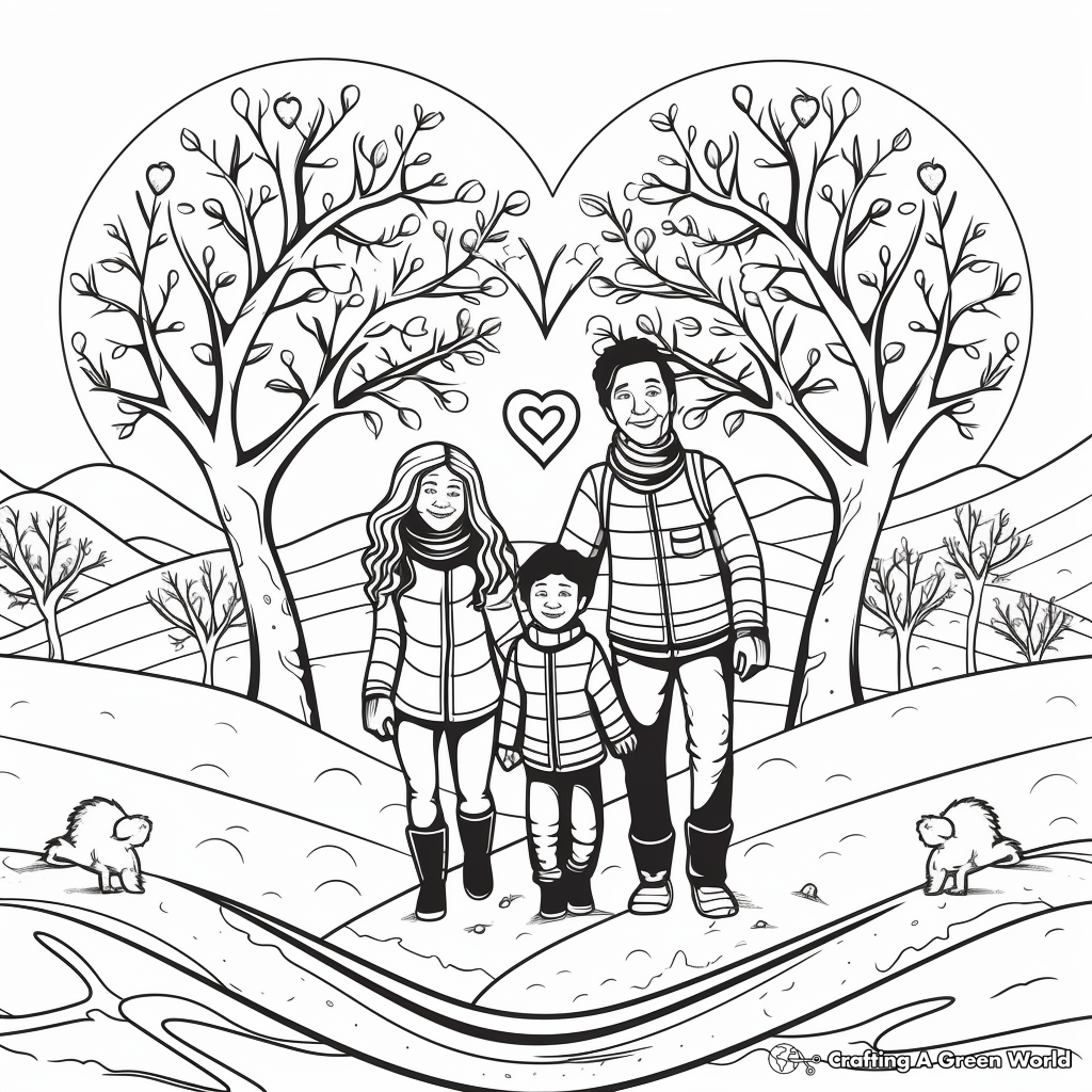 Heart-warming Family Winter Solstice Celebration Coloring Pages 3