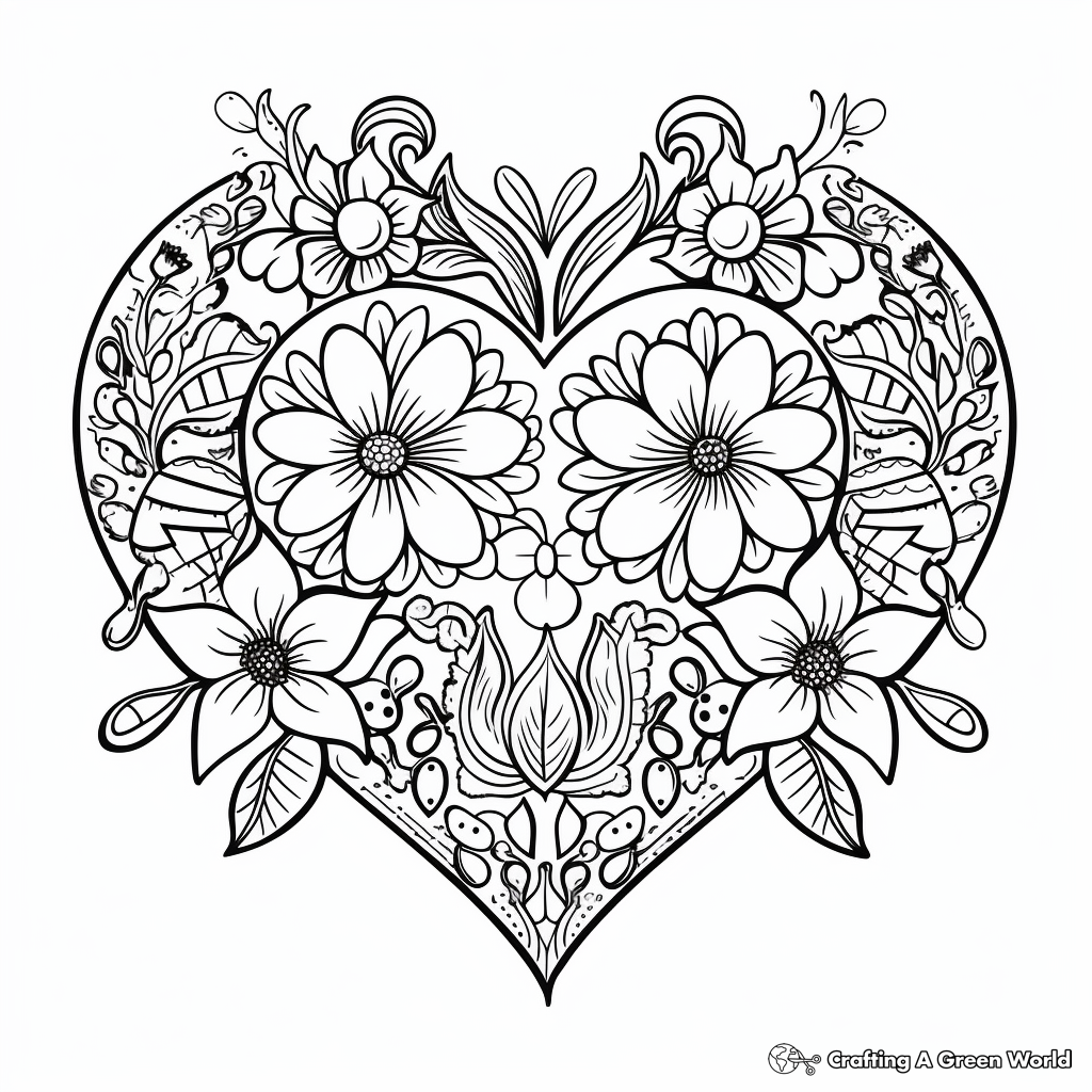 Heart-Warming Mandala Coloring Pages for Valentine's Day 1