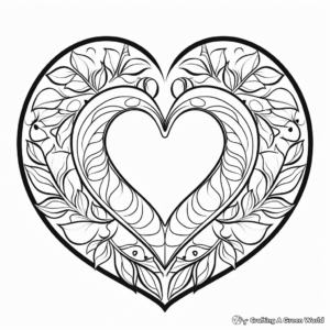 Heartfelt Love Mandala Coloring Sheets 3