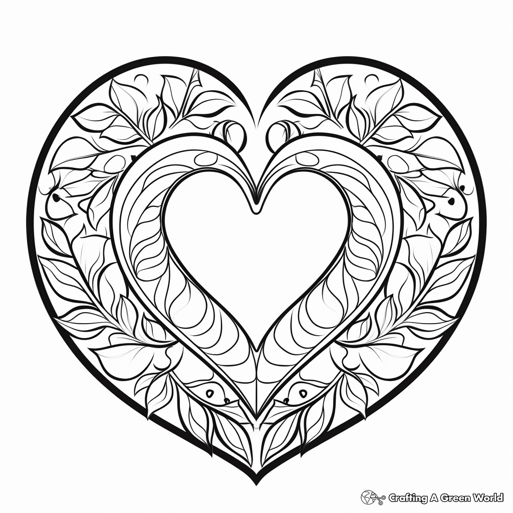 Heartfelt Love Mandala Coloring Sheets 3