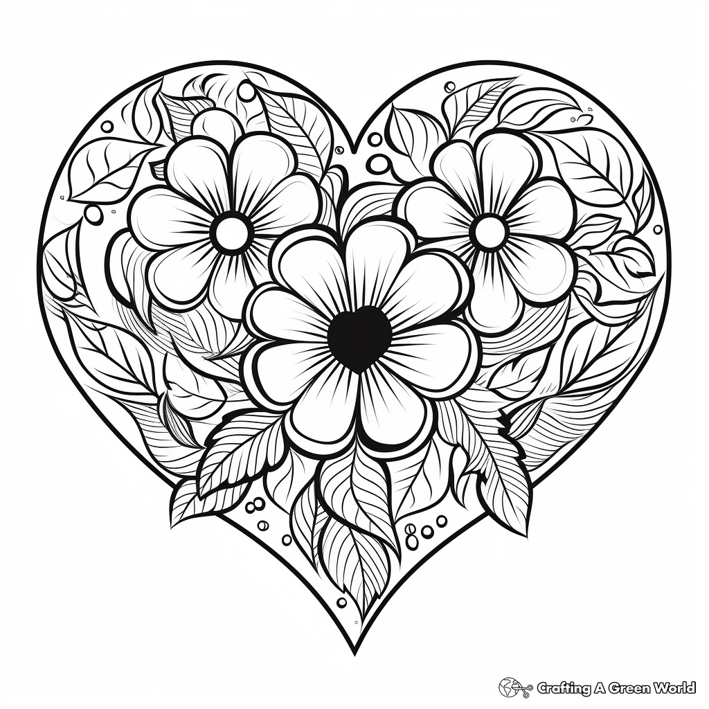Heartfelt Love Mandala Coloring Sheets 4