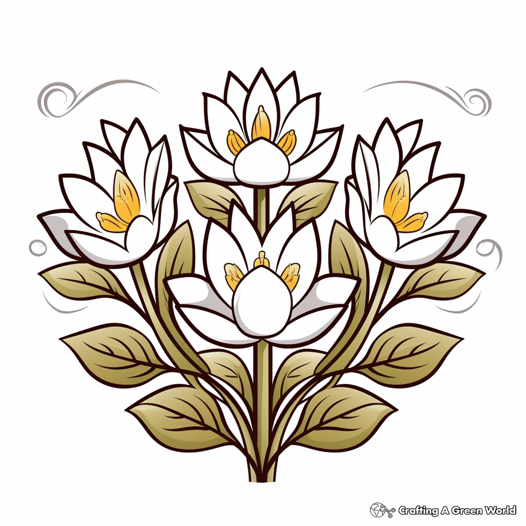 Hearts Nestled in Lotus Flower Coloring Pages 3