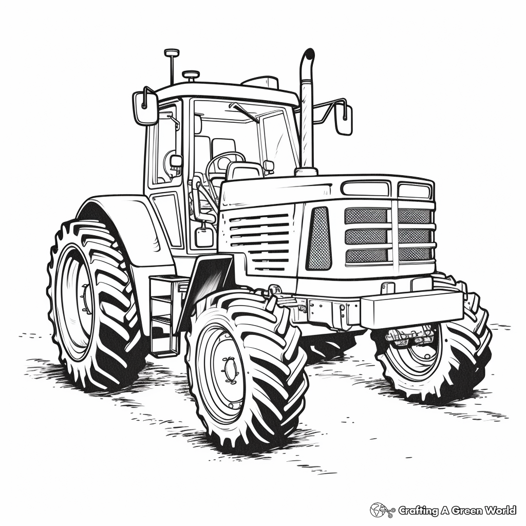 Heavy-Duty Bulldozer Tractor Coloring Sheets 1