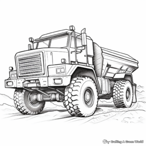 Heavy Load Dump Truck Coloring Pages 1
