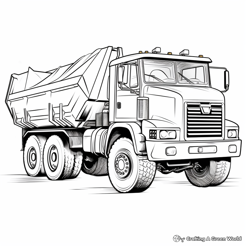 Heavy Load Dump Truck Coloring Pages 2