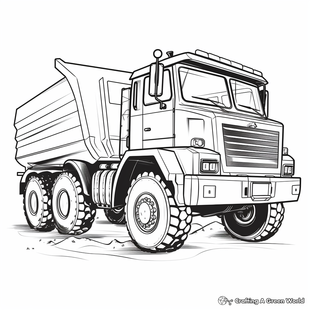 Heavy Load Dump Truck Coloring Pages 3