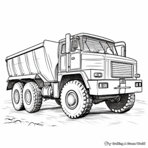 Heavy Load Dump Truck Coloring Pages 4