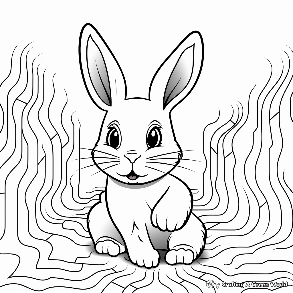 Help Baby Bunny Find His Way: Maze Coloring Pages 1