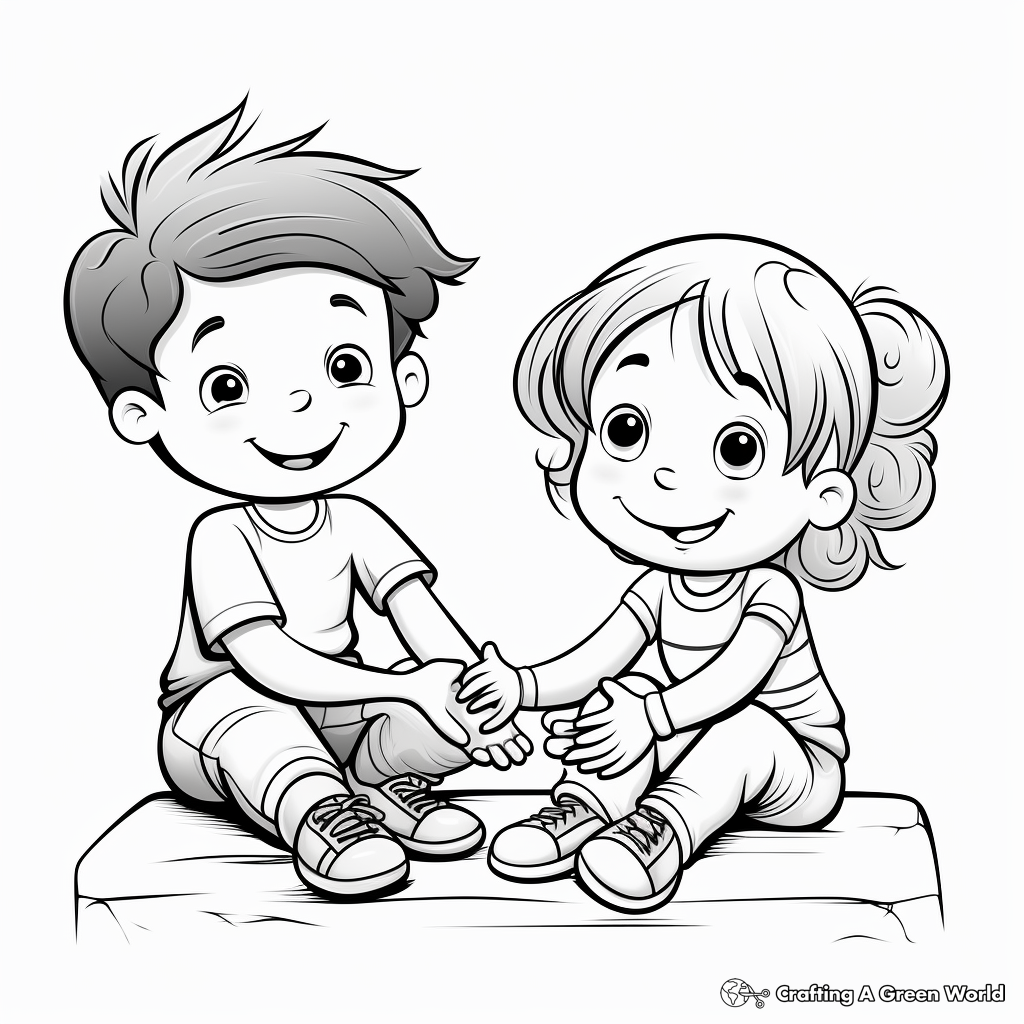 Helpful Hands: Kindness Coloring Pages for Kids 3