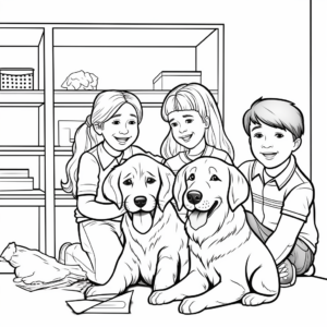 Helpful Shelter Workers Coloring Pages for Kids 2