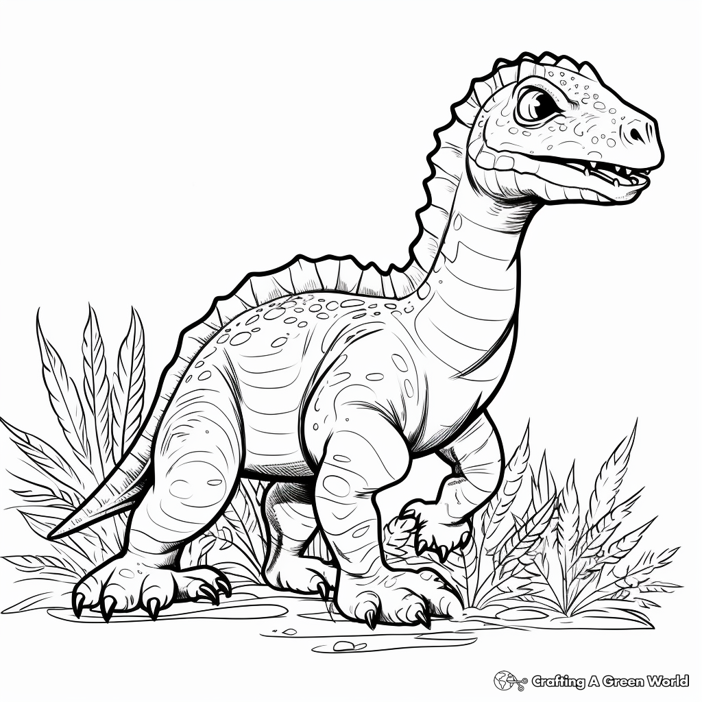 Herbivorous Amargasaurus Coloring Pages 3