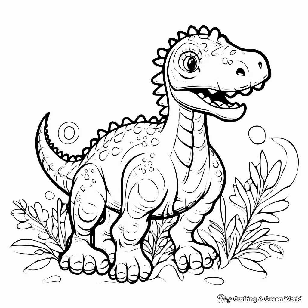 Herbivorous Amargasaurus Coloring Pages 4