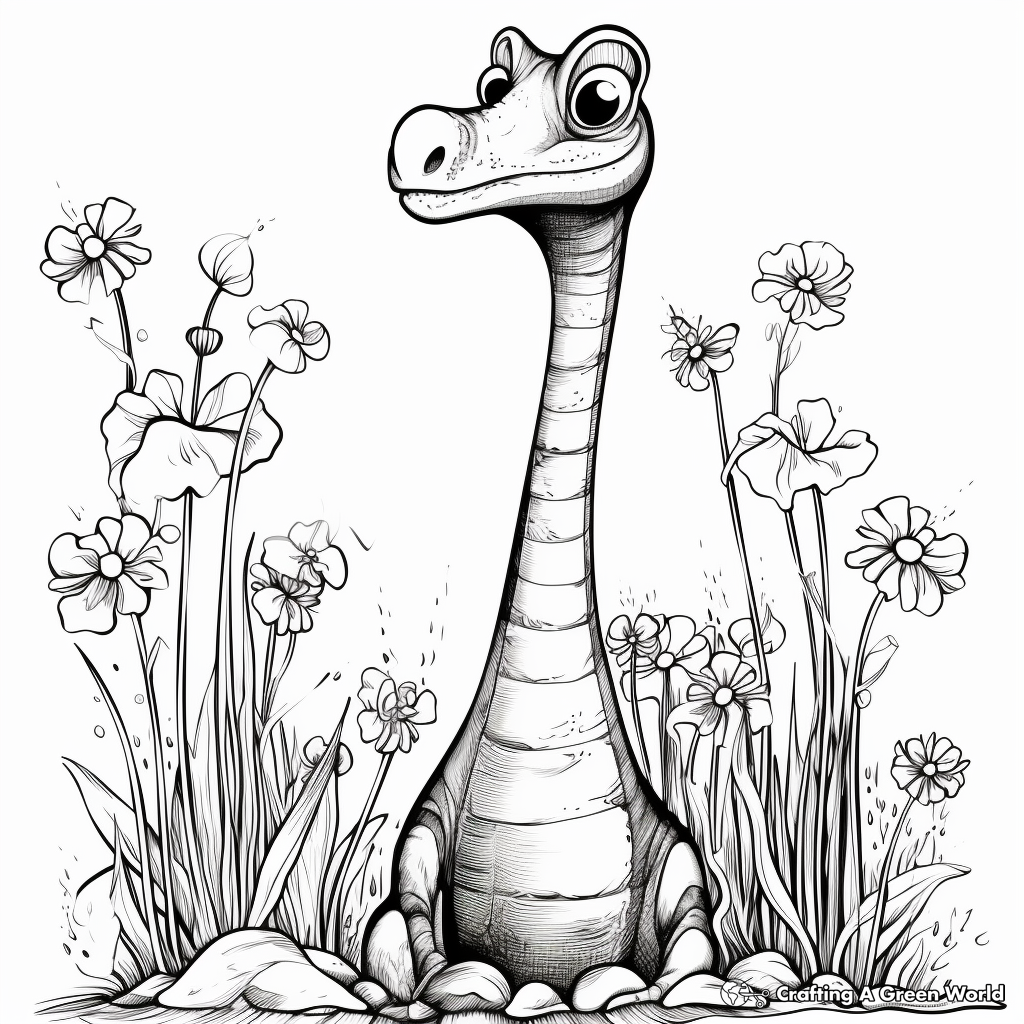 Herbivorous Euhelopus Coloring Pages for Children 4