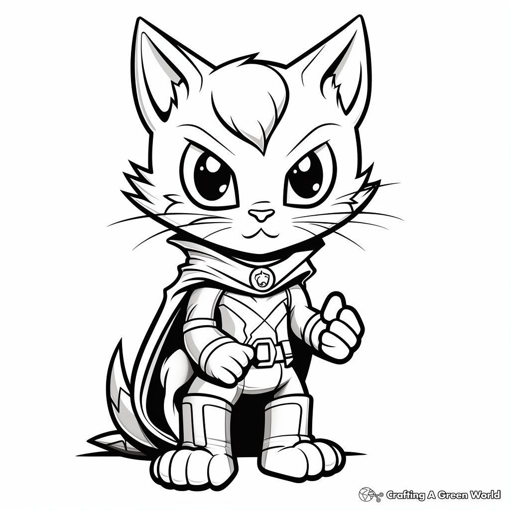 Heroic Firefighter Kitty Coloring Pages 1