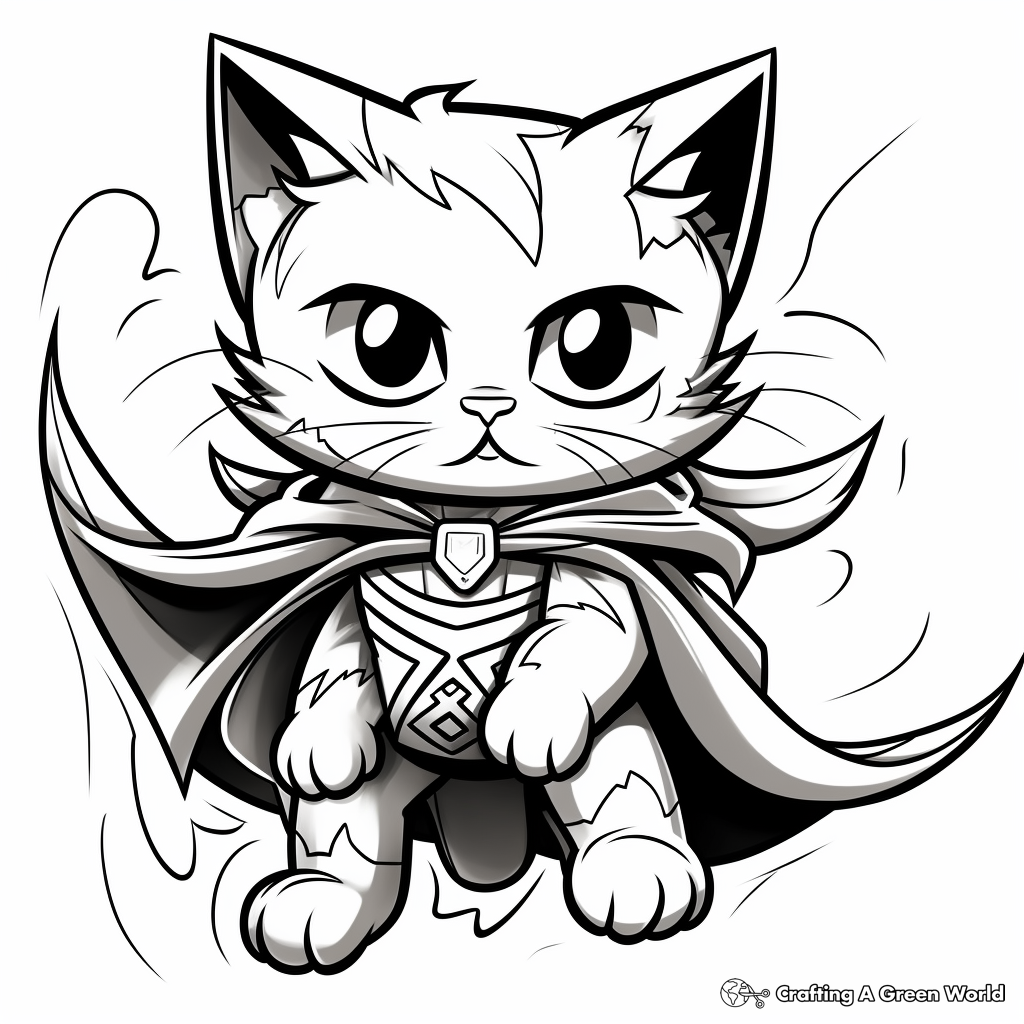 Heroic Firefighter Kitty Coloring Pages 3