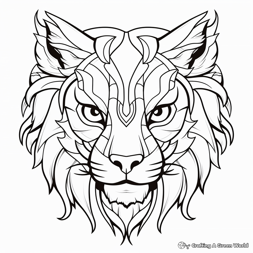 Heroic Lion Head Coloring Pages 1
