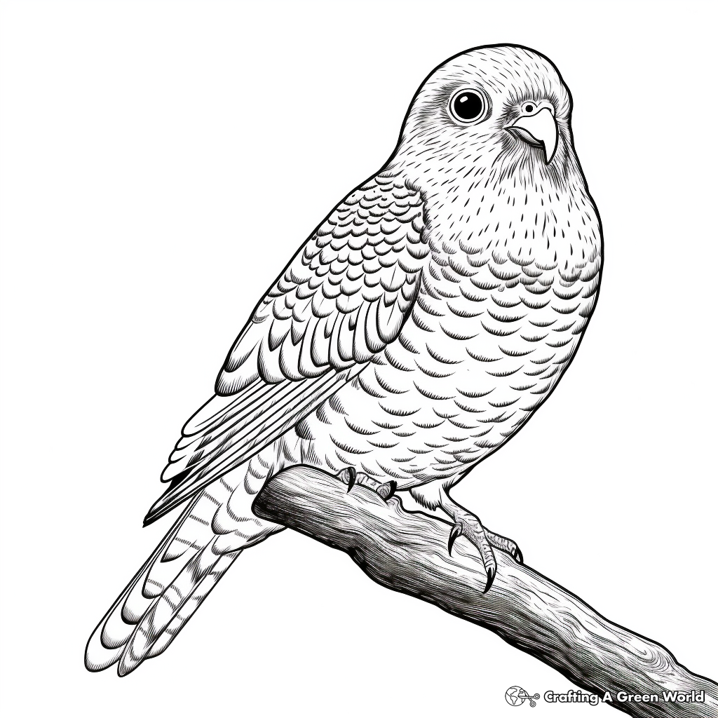 High Detail Budgie Coloring Pages for Adults 1