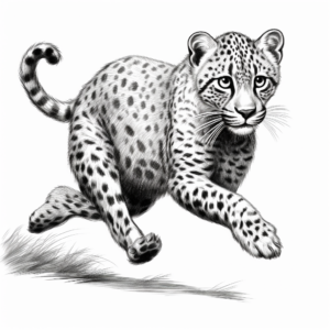 High-Resolution Cheetah Running Coloring Sheets 2