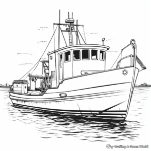 High Seas Commercial Fishing Boat Coloring Pages 1