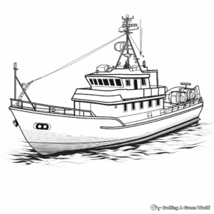 High Seas Commercial Fishing Boat Coloring Pages 4