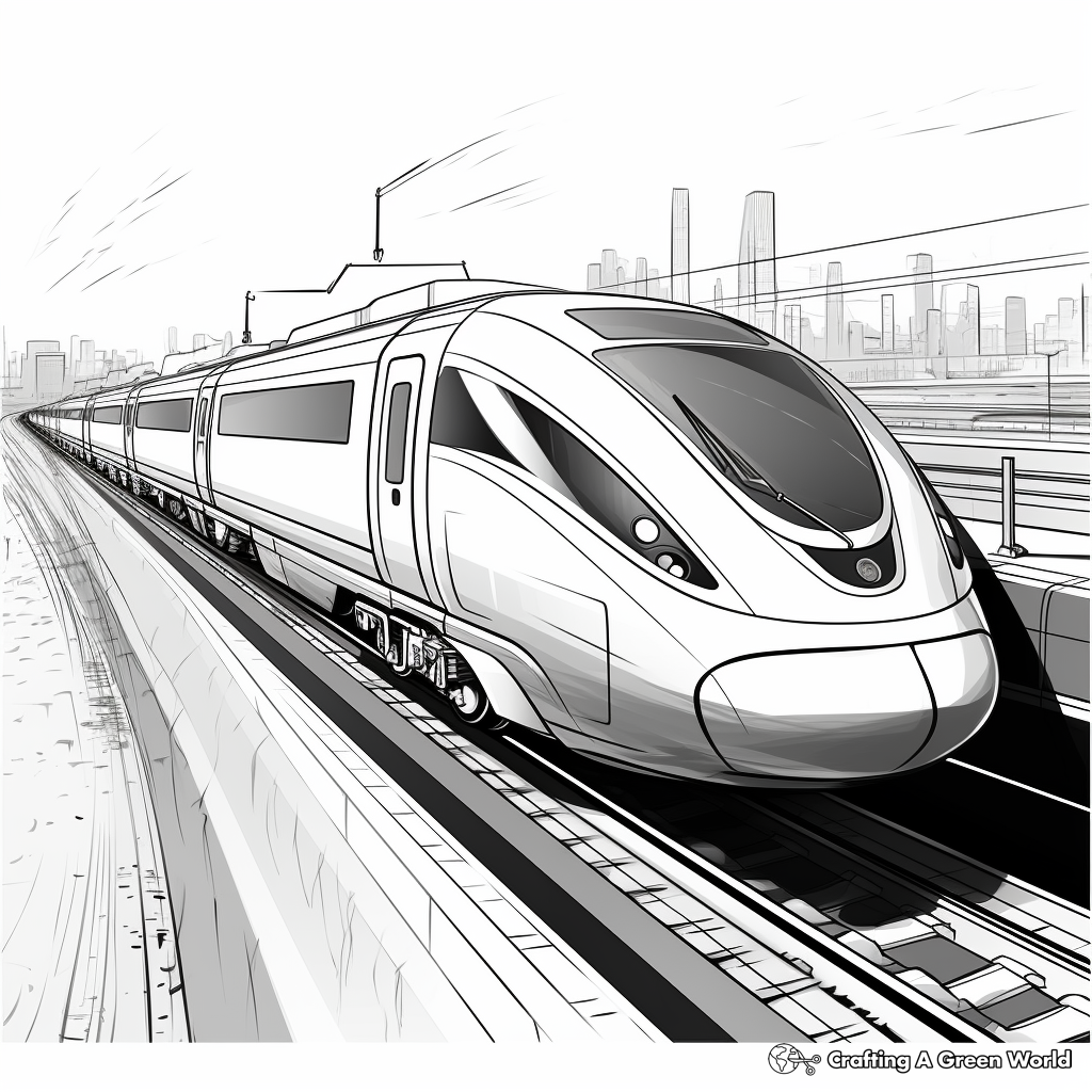High-Speed Bullet Train Coloring Pages 3