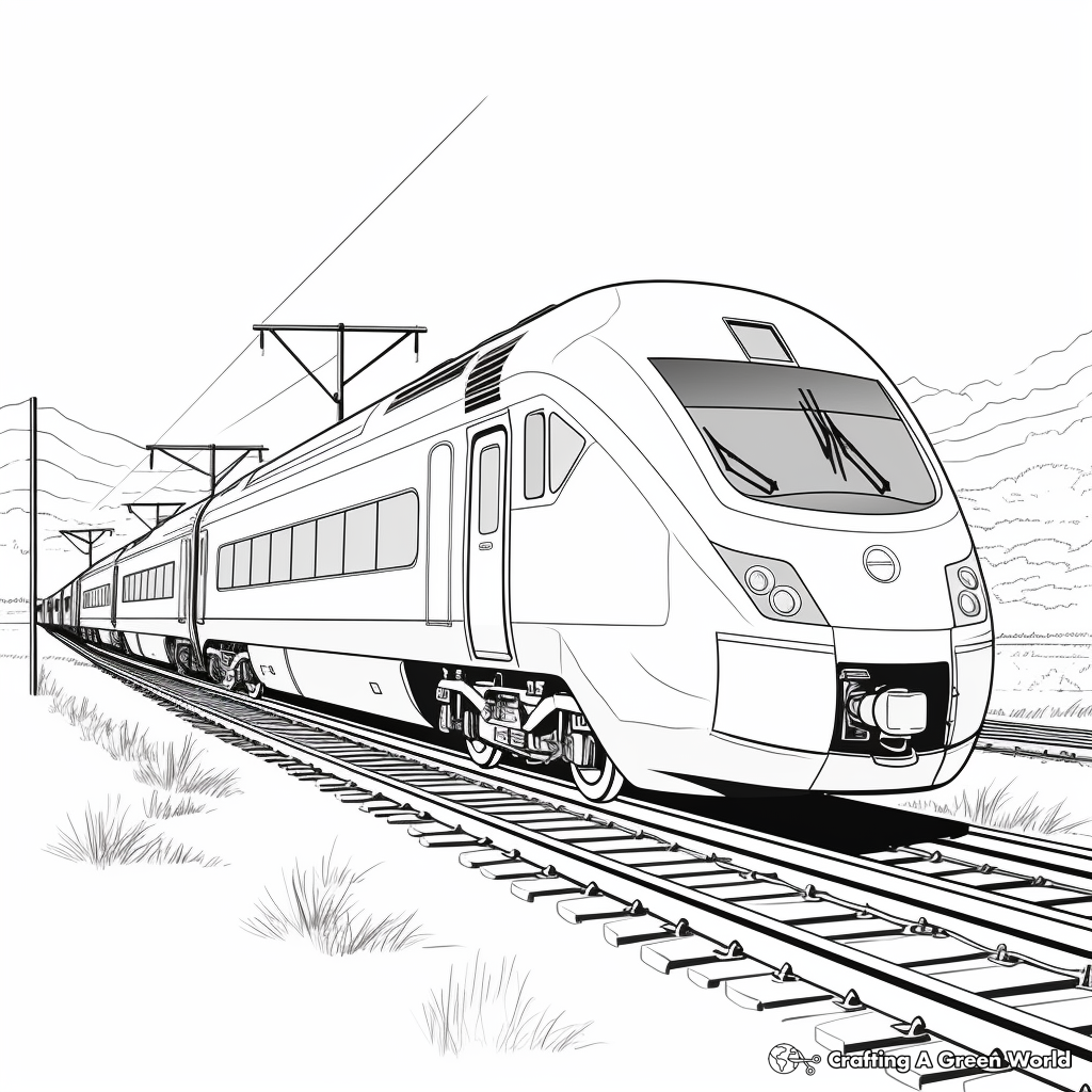High-Speed Bullet Train Coloring Pages 4