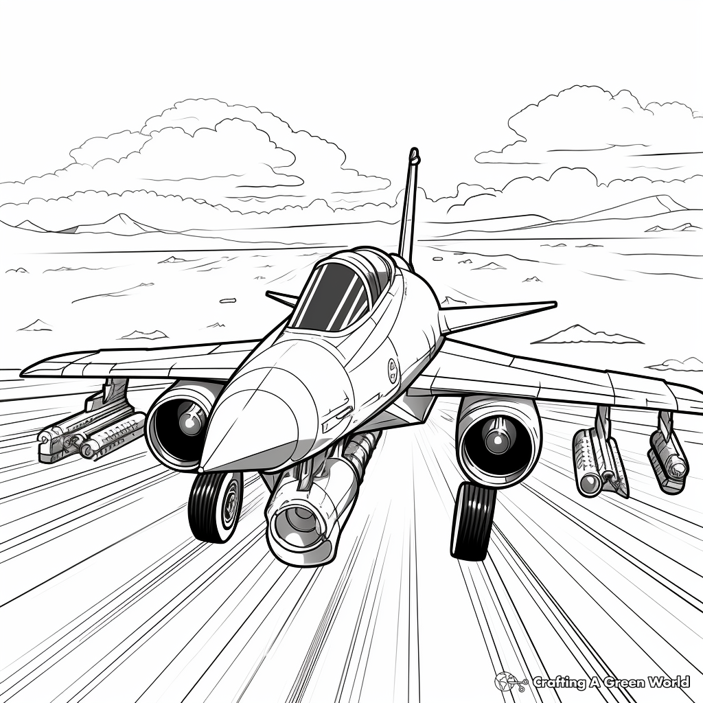 High Speed F18 Coloring Pages for Kids 3