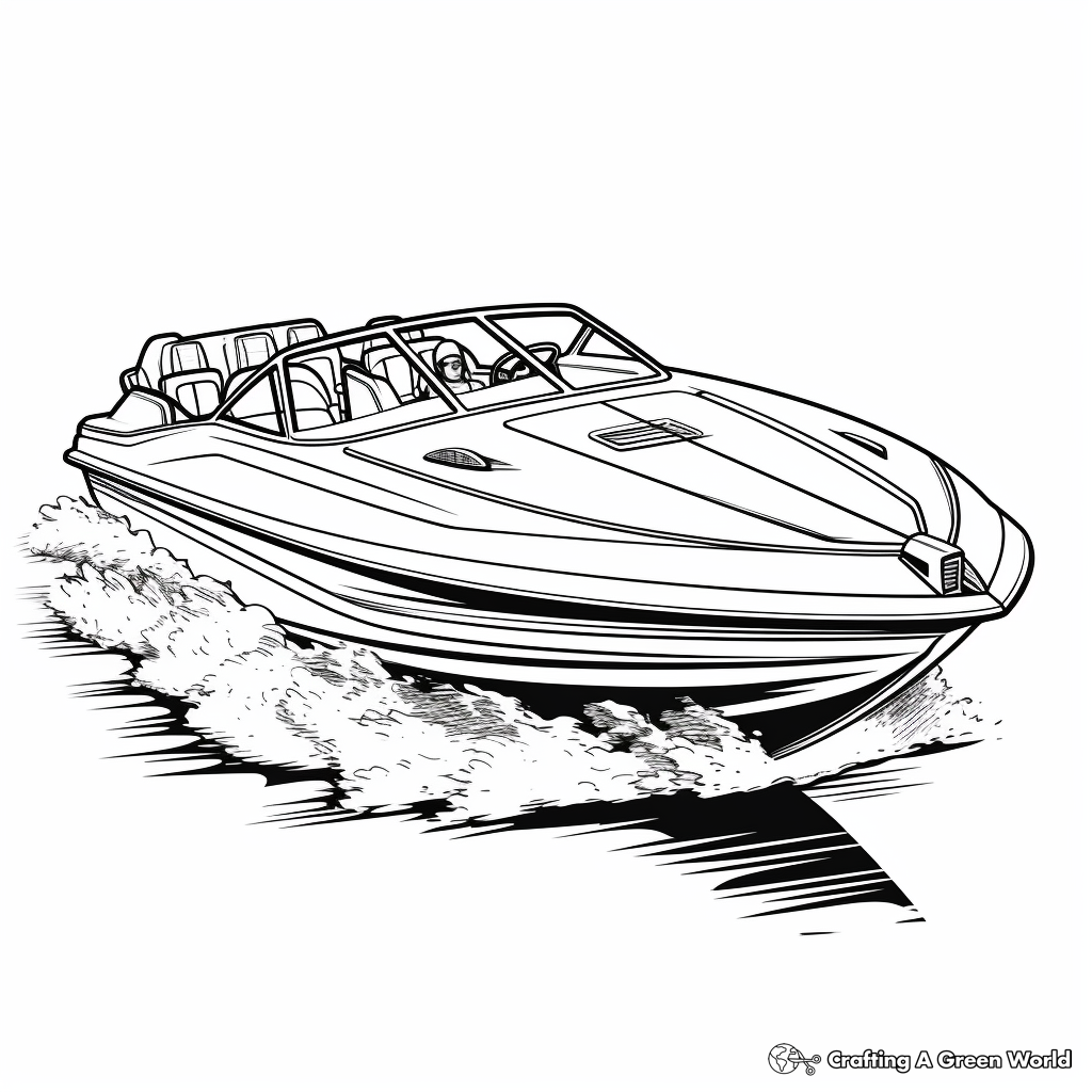 High-Speed Jet Sprint Boat Coloring Pages 1
