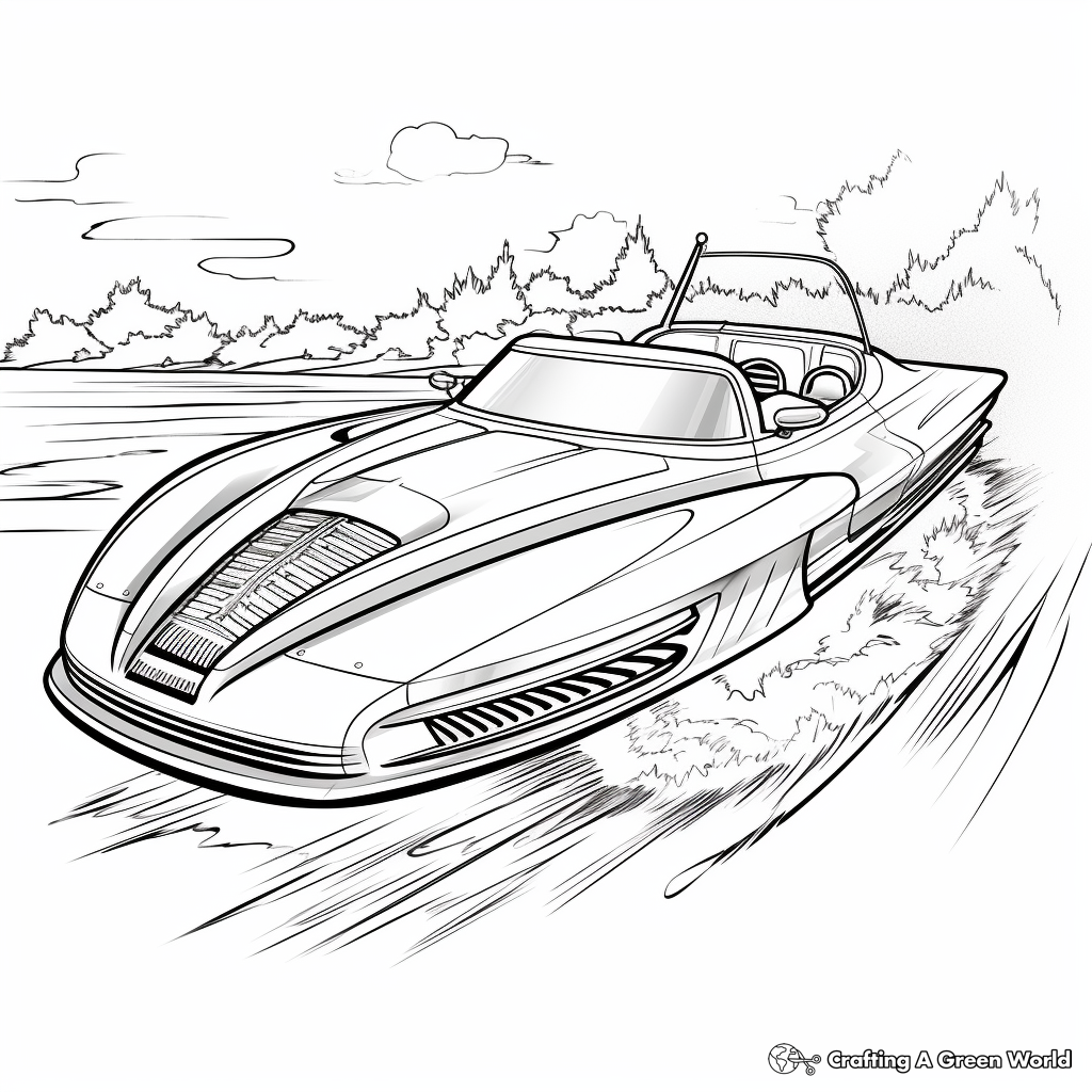 High-Speed Jet Sprint Boat Coloring Pages 4