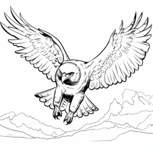 High-speed Peregrine Falcon Hunting Coloring Pages 4
