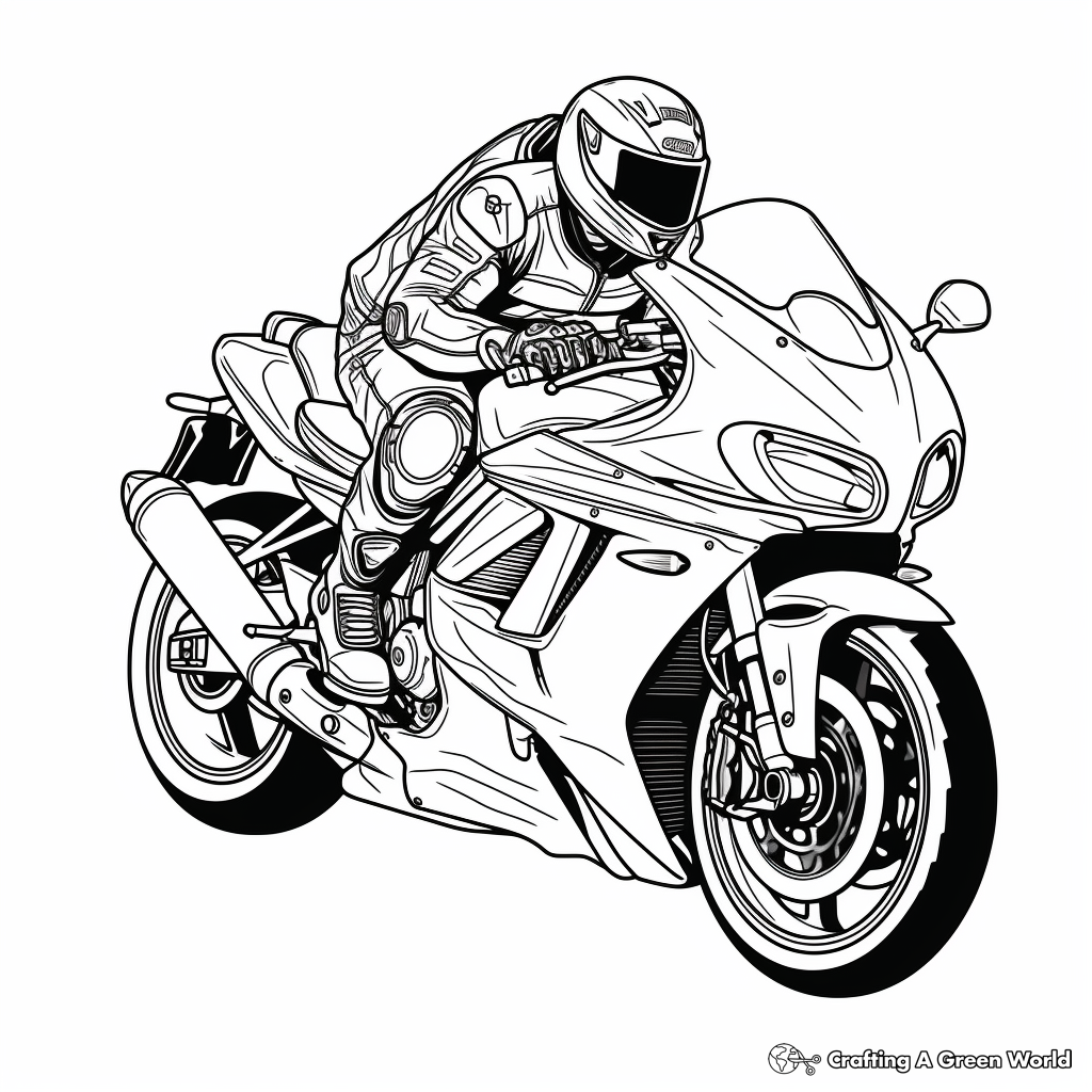 High-Speed Sports Motorcycle Coloring Pages 3
