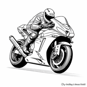 High-Speed Sports Motorcycle Coloring Pages 4