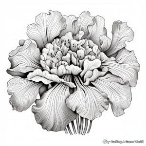 Highly Detailed Iris Flower Coloring Pages 2