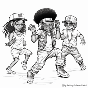 Hip Hop Dance Party Coloring Pages 3