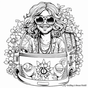 Hippie Tie Dye Coloring Pages for Adults 1
