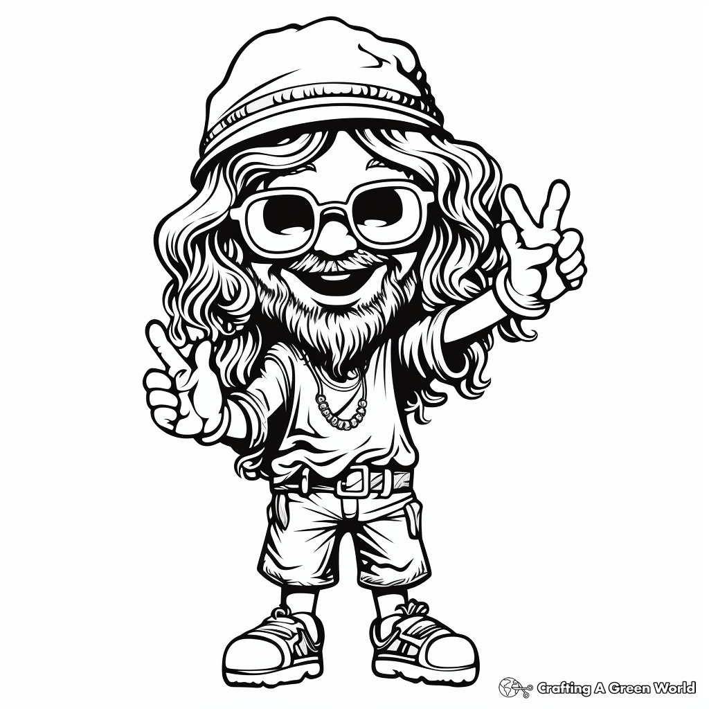 Hippie Tie Dye Coloring Pages for Adults 3