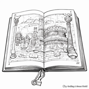Historic Ancient Book Coloring Pages 3