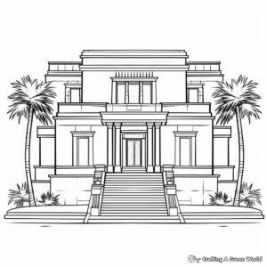 Historic Ancient Egyptian House Coloring Pages 1