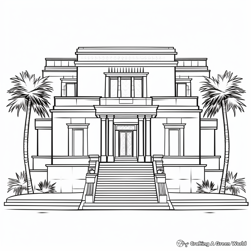 Historic Ancient Egyptian House Coloring Pages 1