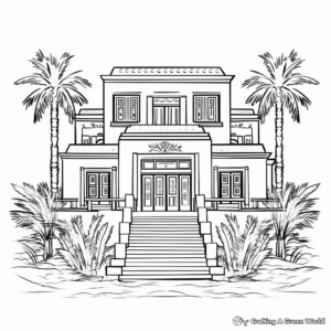 Historic Ancient Egyptian House Coloring Pages 2