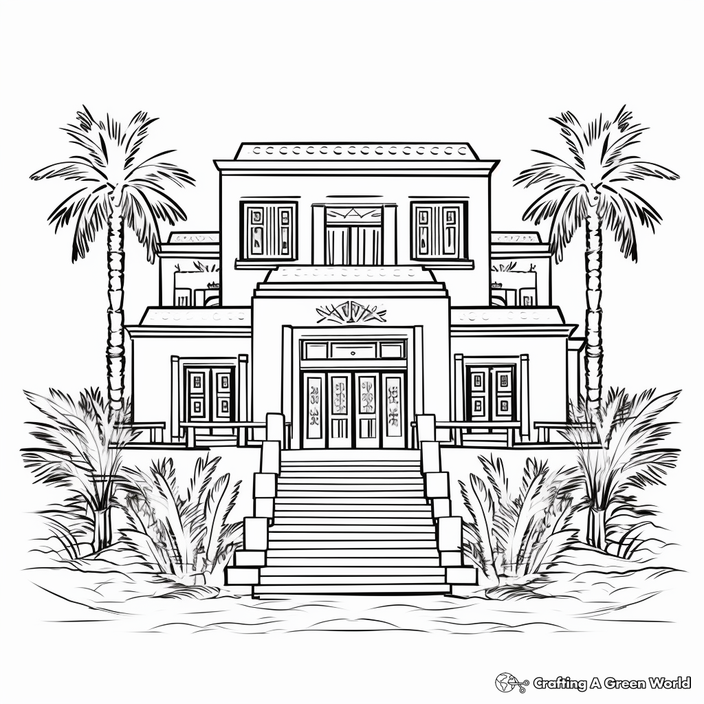 Historic Ancient Egyptian House Coloring Pages 2