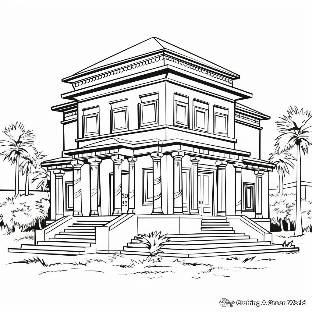 Historic Ancient Egyptian House Coloring Pages 3