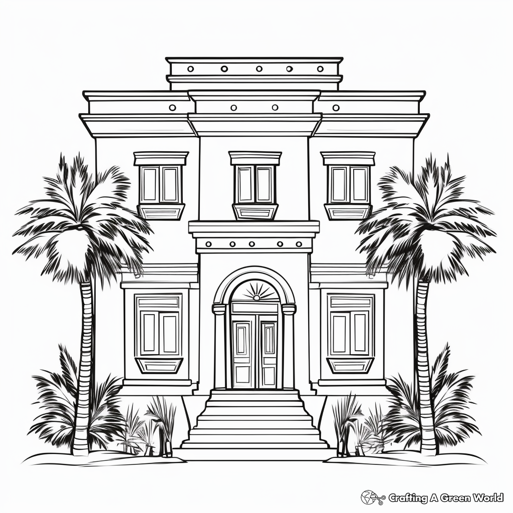 Historic Ancient Egyptian House Coloring Pages 4