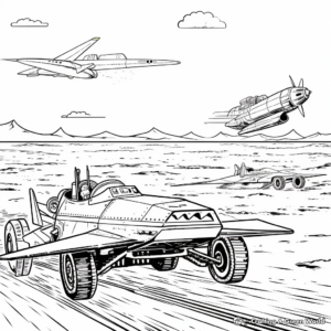 Historic Battles Featuring F18s Coloring Pages 2